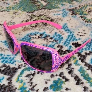 Midwood Brands Y2K 2000s Rhinestone Zebra Printed Pink Purple Sunglasses
